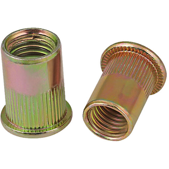Hand Rivet Nut Set Mixed Zinc Plated Carbon Steel Flat Head Rivet Nut Kit M3/4/5/6/8/10/12, 300PCS