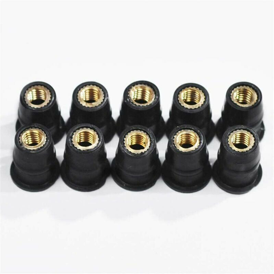 Bearsu - 10 Pieces Rubber Nut, M5 Durable Rubber Windshield Bolts Metric Brass Nut for Motorcycles Kayak Canoe Boats,Convex Type
