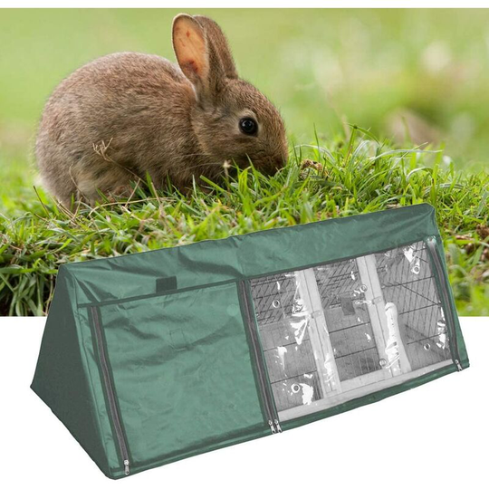 Betterlifegb - 210D Oxford Triangular Rabbit Hutch Cover Dustproof and Waterproof - Betterlife Rabbit Cage Accessory - Cover for Yard and Garden