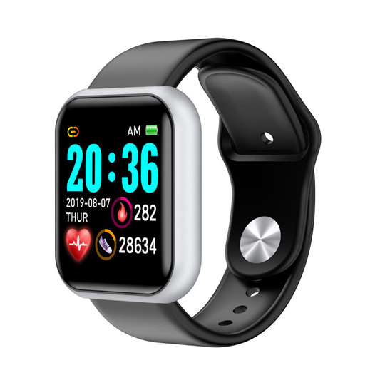 Y68 USB Plug Charging Heart Rate Blood Pressure Oxygen Monitor Brightness Control Smart Watch