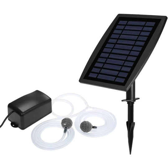 Langray - Solar Oxygenator, Solar Air Pump for Pond, Solar Oxygen Pump Kit for Aquarium Pond Fish Tank Pool Garden with Aquarium Oxygen Pipe Air