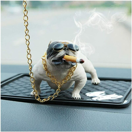 Aougo - Car Decoration hot Bully Pitbull Dog Car Interior Decoration Dashboard Ornament Fashion Funny Cute Home Decoration Auto Accessories No base