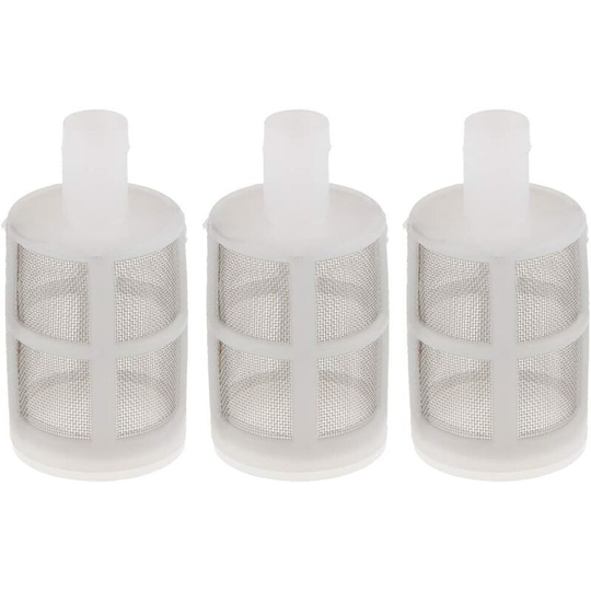 3pcs Water Pump Strainer Stainless Steel Screen Fits 7 Hose - White