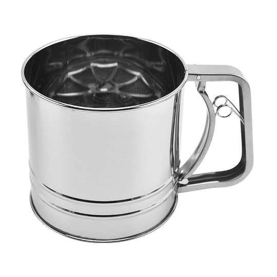 Heguyey - Strainer for baking, 3 cups stainless steel flour sifter, double layer baking sifter for all baking flours and powdered sugar