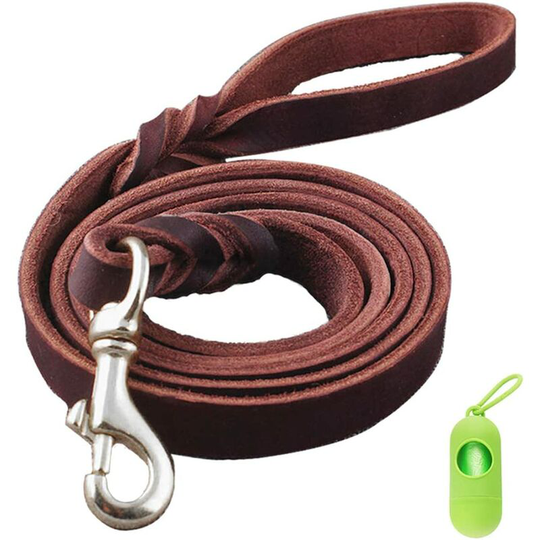 Leather Braided Dog Leash for Medium Dog/Small Dog Behavioral Training Guide Leash 1.5m/2m/3m Long Waterproof, Brown