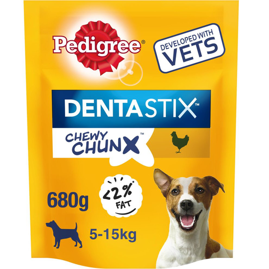 Pedigree Dentastix Chewy Mini Small Medium Dog Treats Chicken 10 x 68g