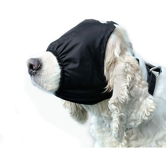 Dog Calming Cap Eye Patch Nylon Shading Pet Anxiety Mask Muzzle For Grooming Anti-Motion Sickness (L)