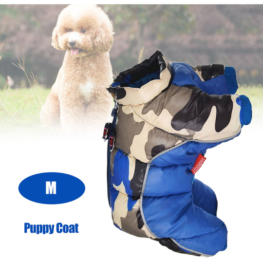 Pet Dog Clothes Winter Warm Jacket Thicker Puppy Coat Small Dogs Pets Clothing, Blue size m
