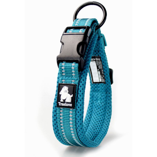 Perle Rare - Soft Mesh Padded Dog Collar 3M Reflective Nylon Pet Collar Breathable Anti-Suffocation Durable Anti-Scratch Band Buckle, Size