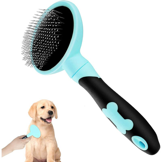 Pet Grooming Brush, Dog Detangling Brush with Quick Self-Cleaning, Professional Pet Comb Removes Loose Hair and Fights Reduces Shedding by Up to 95%,