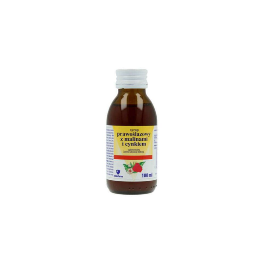 SYROP PRAWOSLAZOWY Z MALINAMI i CYNKIEM RASPBERRIES and ZINC No sugar 100ml