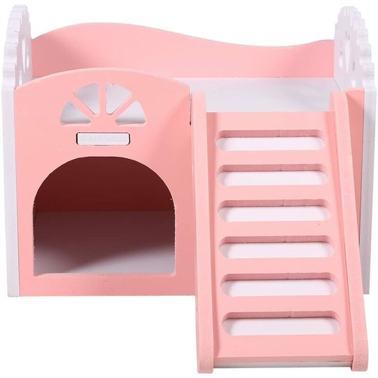 Hamster Nest House Small Animal Cage Sleeping Exercise Toy 2 Layers with Staircase Design