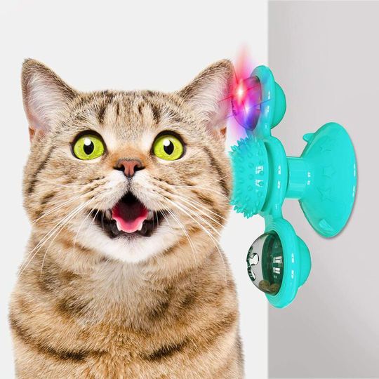 LITZEE Cat Toy - Spinner - With catnip and glow ball - Interactive cat toy - Cat toy