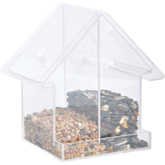 Esschert Design Combi Window Feeder House Acrylic - Transparent
