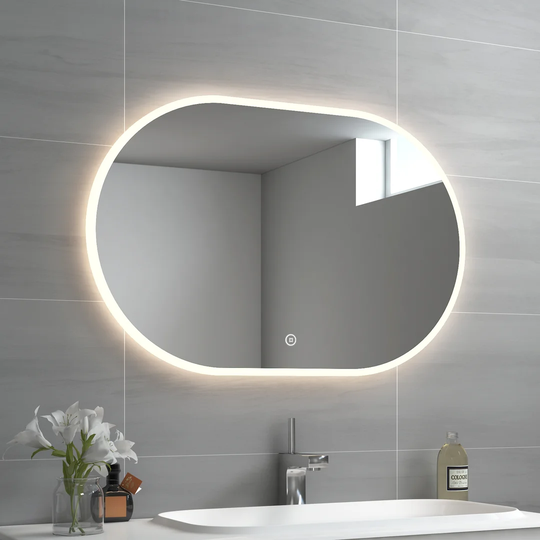 Oval Bathroom Mirror with Lighting (90 x 60cm)