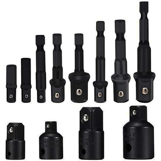 Denuotop - Socket Adapter Converter Set 8-Piece Hex Shank Drill Bits Nut Wrench Socket Extension Adapter Bit Set Set of 4 Reducer Adapters for