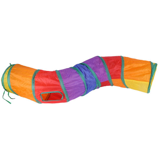 Rainbow S-shaped Cat Tunnel Toys Bend Pet Tunnel Interactive Cat Passage Toys for Kitten Rabbit Puppy