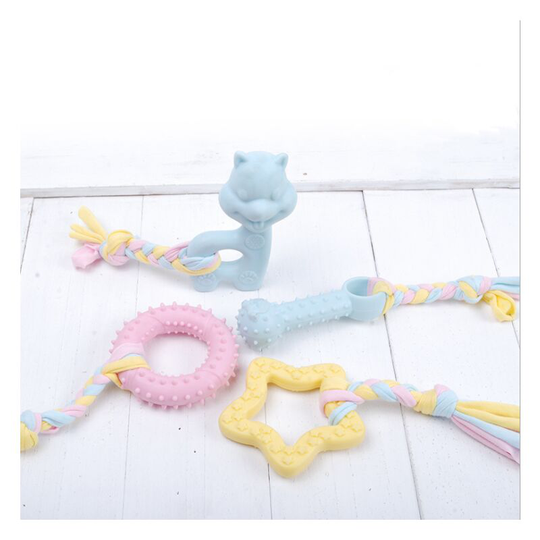 Chews toys for puppies, 4pcs Dog teeth toys with bullets and cotton ropes, aggressive chew toys, gift during small puppies and medium-sized dogs