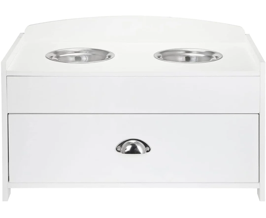 Lam Wooden Elevated Stainless Steel Raised Dog Bowls
