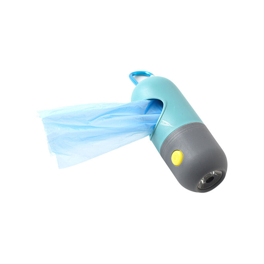 Dog Poop Pickup Bag Holder with led Flashlight | Pet Waste Bag Dispenser for Lead Leash | Car Crib Diaper Bag Dispenser |