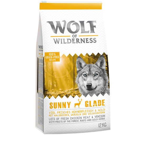 Wolf of Wilderness Economy Pack 2 x 12kg - Adult "Sunny Glade" - Venison