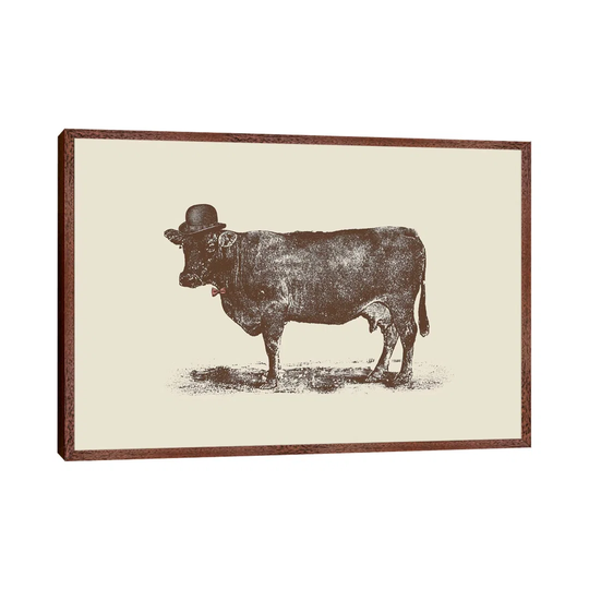 'Cow Cow Nut' - Floater Frame Graphic Art Print on Canvas