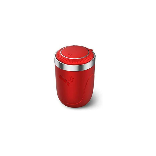 Osqi - Car Ashtray with Lid, Universal Windproof Ashtray for Cup Holder Portable Garbage Container Stainless Steel Plastic Ashtray with led, Red