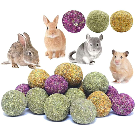 Perle Rare - Rabbit Chew Toys, Rabbit Hamster Calendula Natural Pink Grass Natural Pink Grass Balls Natural Pink, Rabbit Hamster Parrot Chinchilla
