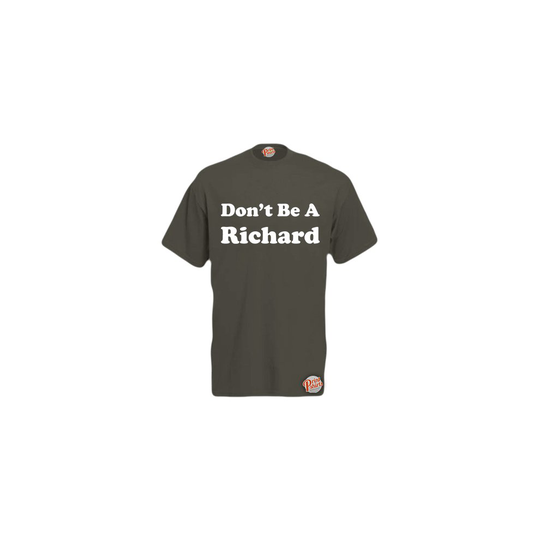 (Graphite, Large) Don't Be A Richard! Mens Unisex Funny T-Shirt. Retro Tee