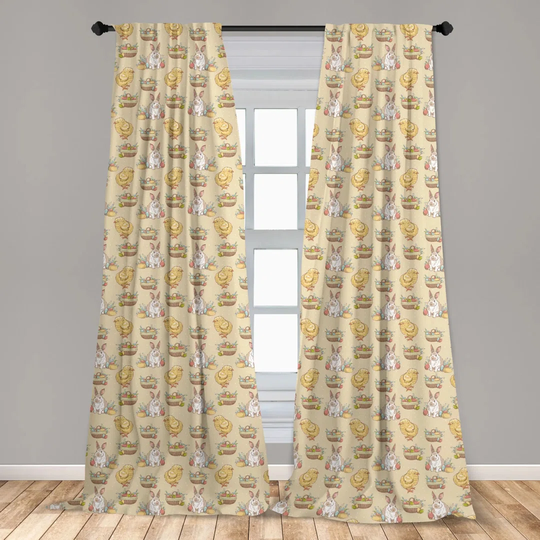 Ahnya Chicken Rabbit Slot Top Room Darkening Curtains