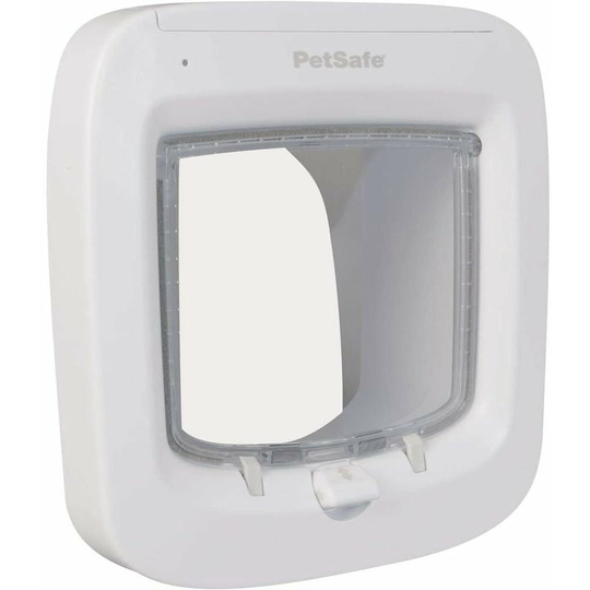 Microchip Cat Door Selective Access Easy Installation 4 Manual Locking Options Energy Efficient Windproof Convenient White (New Version)