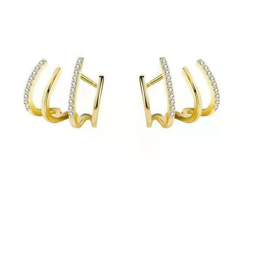 Shiny Four Claws Earring Gifts For Women (Gold)