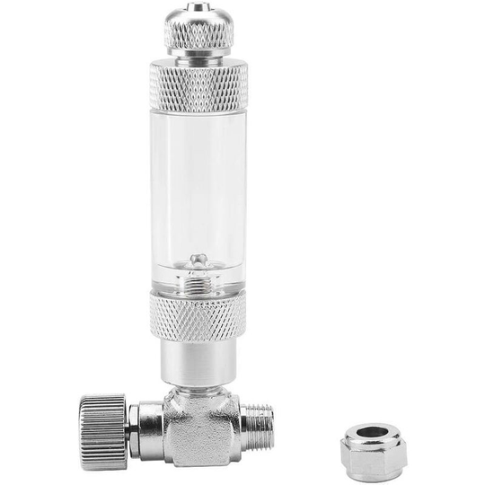 Aquarium Tank Needle Valve for Aquarium System Co2 Regulator(Single head trim valve + non-return bubble counter,3#)