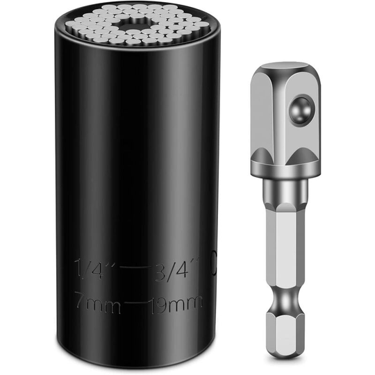 Universal Socket, (7mm-19mm) Multifunctional Socket Wrench Quirky Gadgets Office Tools for Dad, Socket Adapter Drill Repair Tool, Best Gifts for