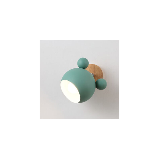 Creative Macaron Wall Lamp Simple Personality Bedroom Mickey Log Cartoon Warm Children's Room Bedside Lamp