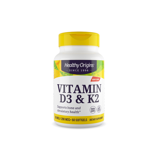 Healthy Origins Vitamin D3 & K2, 50mcg/200mcg, 60 Softgels