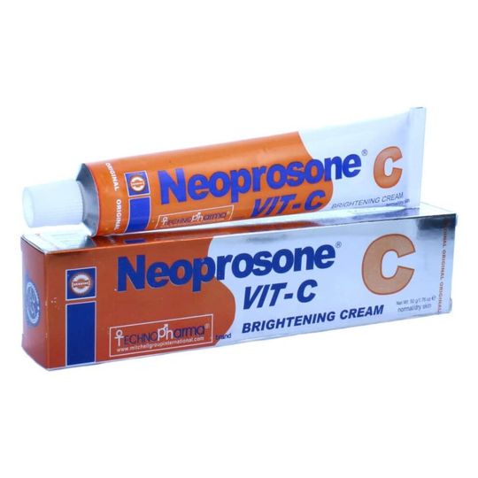 Neoprosone, Skin Lightening Cream | 1.7 fl oz / 50g | Fade Dark Spots on Face, Armpit, Elbows, Knees and Neck | with Vitamin C and Alpha Arbutin