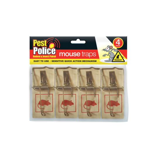 WOODEN MOUSE TRAPS 4-PACK
