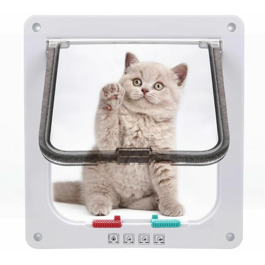Double Locking Pet Door xl White - White