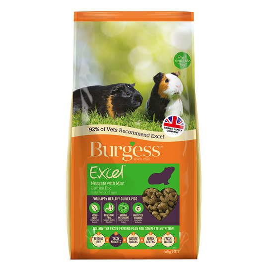 Burgess Excel Adult Guinea Pig Nuggets with Mint - 10kg