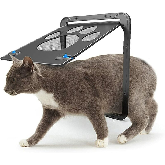 Thsinde - Cat door for interior door Pet Supplies New Dog Paw Print Door Anti-bite Small Dog Cat Screen Door Cat Dog Door sliding door doggie door