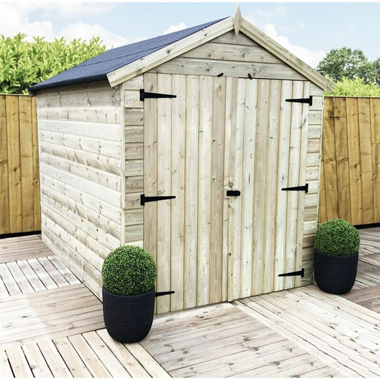 Marlborough Premier Apex Sheds(bs) - 10 x 6 Windowless Premier Pressure Treated Tongue And Groove Apex Shed With Higher Eaves And Ridge Height And