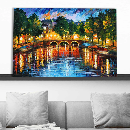 Amsterdam, the Release of Happiness by Leonid Afremov - Wrapped Canvas Painting Print