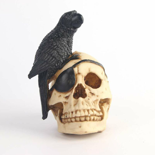Harbinger of Doom and Bad Omens Raven Crow Perching On Skull Crow Skeleton Horror Skull Halloween Decor