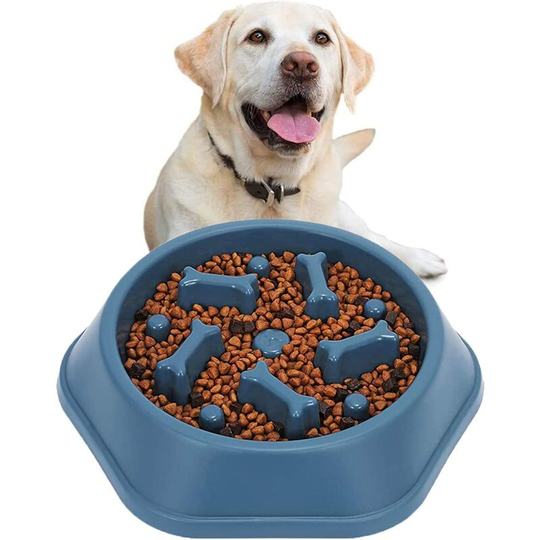 Hiasdfls - Navy) Slow Feeding Bowl for Dogs, Slow Feeding Bowl, Anti Glutton Bowl for Dog Cat, Promotes Healthy Eating and Slow Digestion