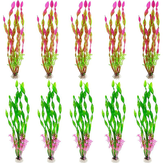 Betterlifegb - Plant Aquarium Artificial 10 pieces soft plastic water algae plants for aquariums - large colorful aquatic plant fish tank decoration