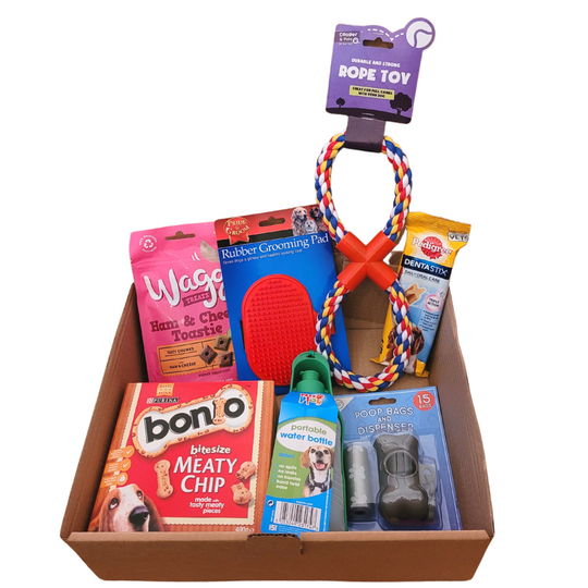 (No Gift Bag) Ultimate Dog Hamper Gift Box | Treats Toys & More