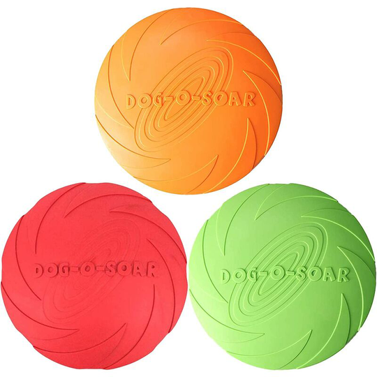 Betterlifegb - 3pcs flying disc dog toy, rubber flying disc, for an interactive outdoor pleasure, perfect for dog training, launch, catch and play37-A