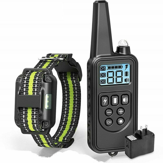 Qersta - 800m Electric Dog Training Collar with lcd Display Pet Remote Control Waterproof Rechargeable Collars