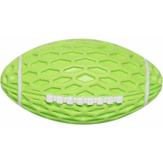 Green Toy Aggressive Chew Toy Dog Chew Ball Toy Interactive DogDurable Rugby Shape Dog Toy With Squeaker